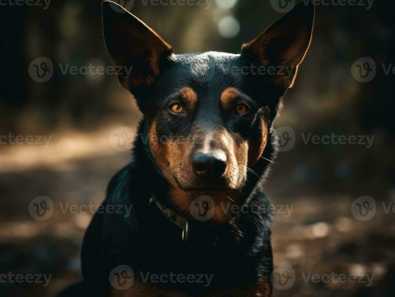 Australian Kelpie dog created with Generative AI technology photo