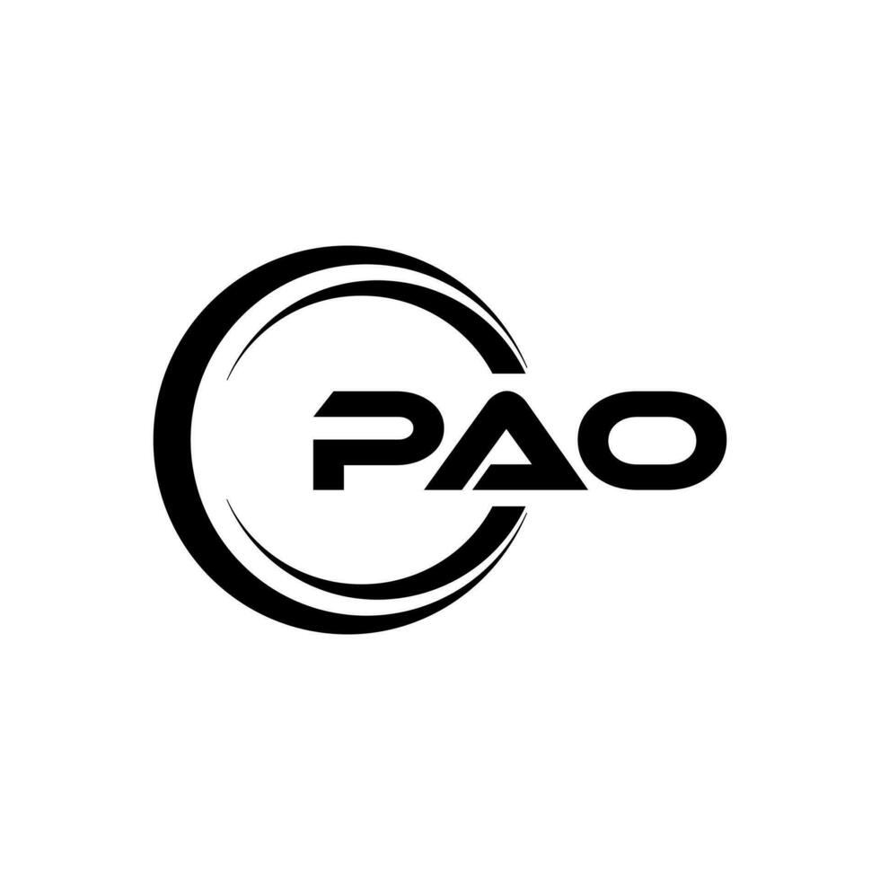 PAO Letter Logo Design, Inspiration for a Unique Identity. Modern Elegance and Creative Design. Watermark Your Success with the Striking this Logo. vector