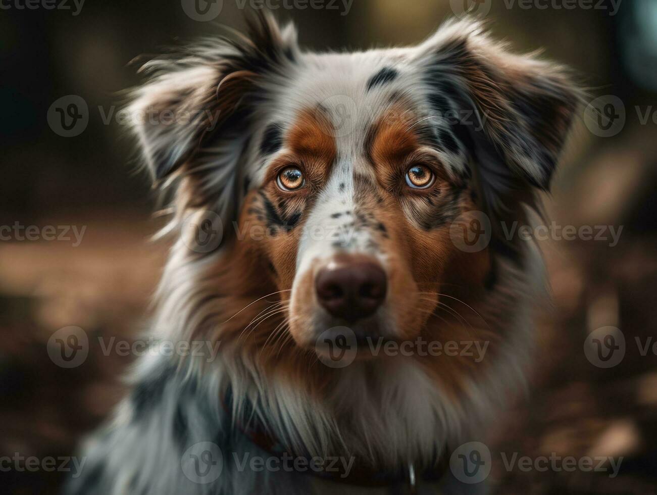 Australian Shepherd dog created with Generative AI technology photo