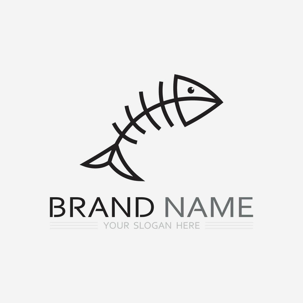 Fish abstract icon design logo template,Creative vector symbol of fishing club or online shop.