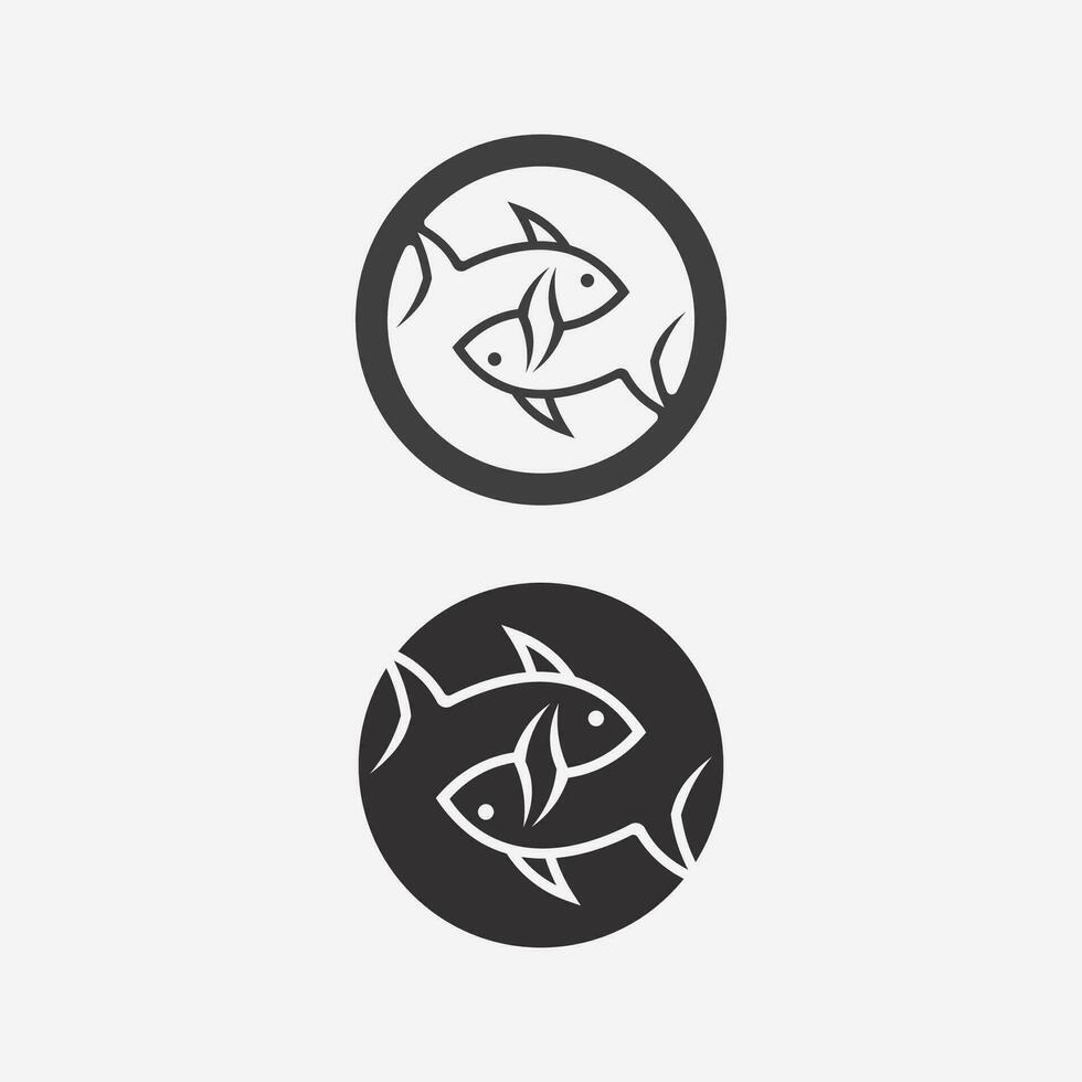 plantilla de logotipo de diseño de icono abstracto de pescado, símbolo de vector creativo de club de pesca o tienda en línea.