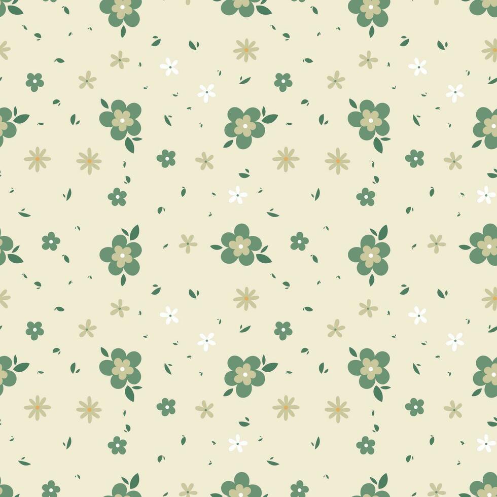 Hand drawn floral flower pattern. vector