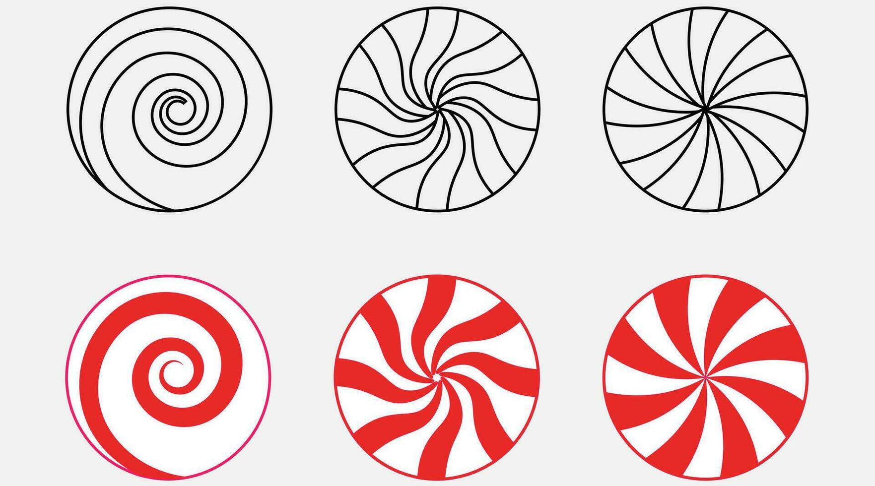 red white peppermint Christmas candies icon vector
