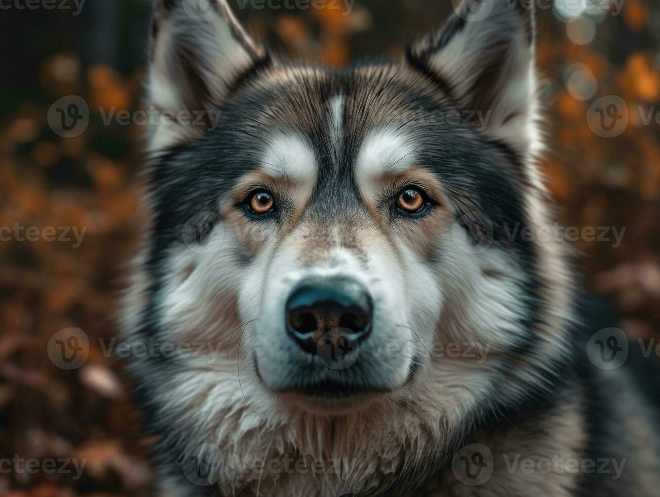 Alaskan Malamute dog created with Generative AI technology photo