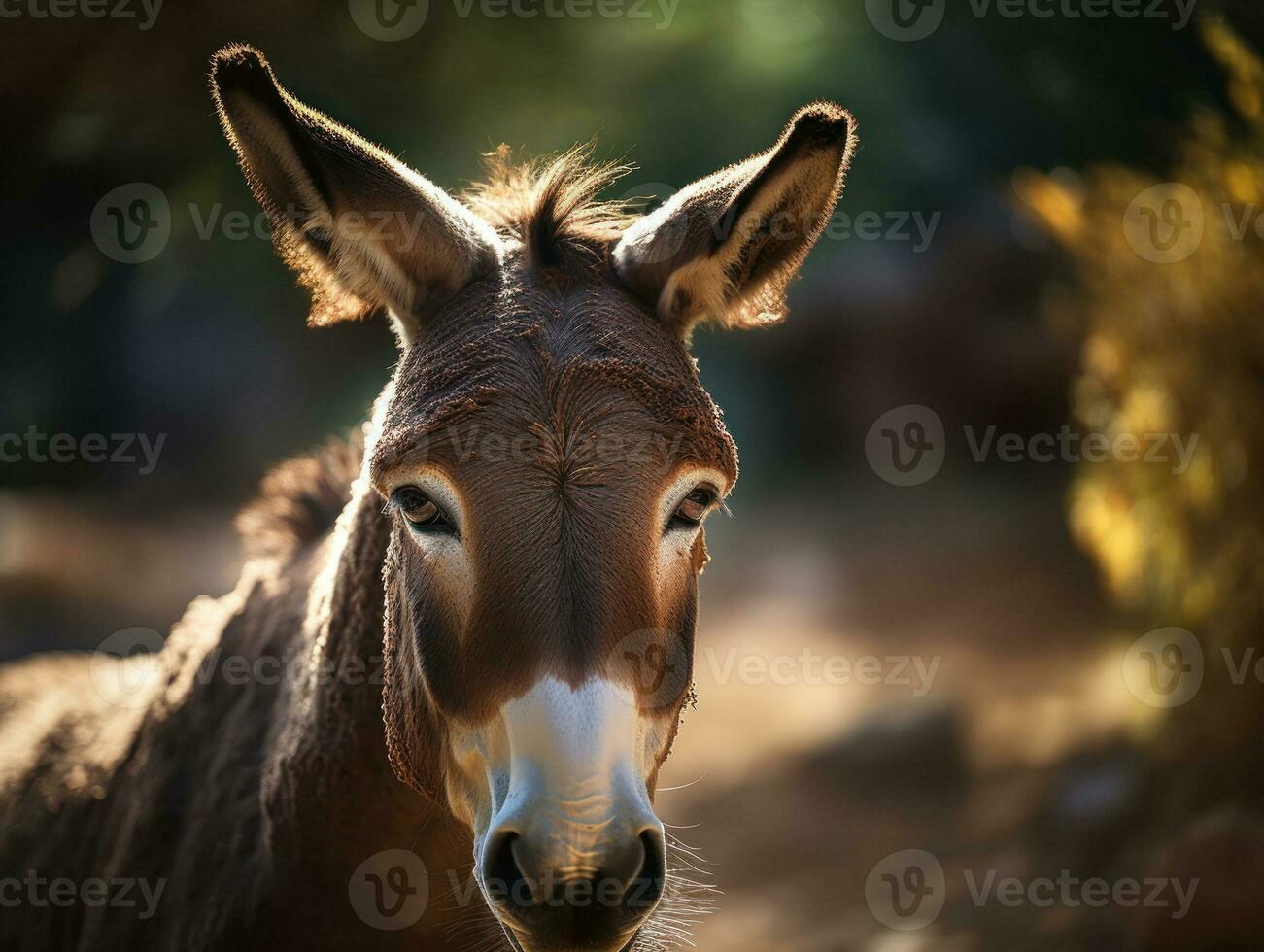 Mule portrait created with Generative AI technology photo