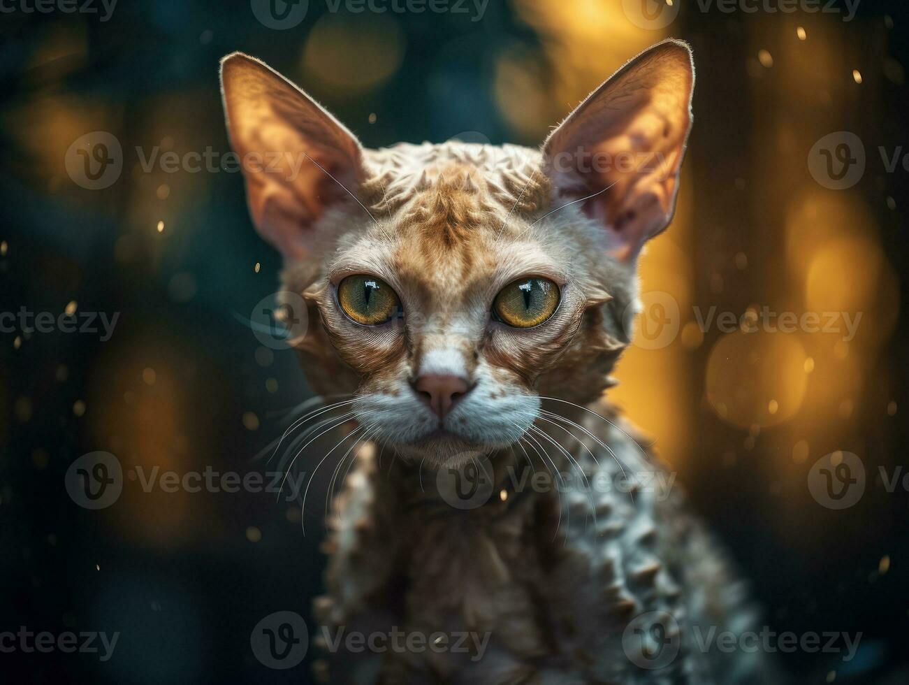 devon rex gato retrato cerca arriba creado con generativo ai tecnología foto