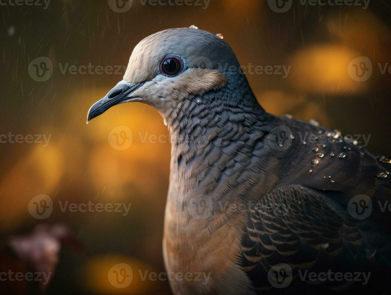 Dove bird portrait created with Generative AI technology photo