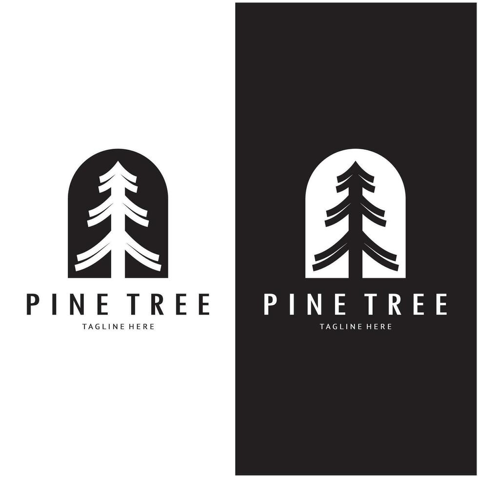 simple pine or fir tree logo,evergreen.for pine forest,adventurers,camping,nature,badges and business.vector vector