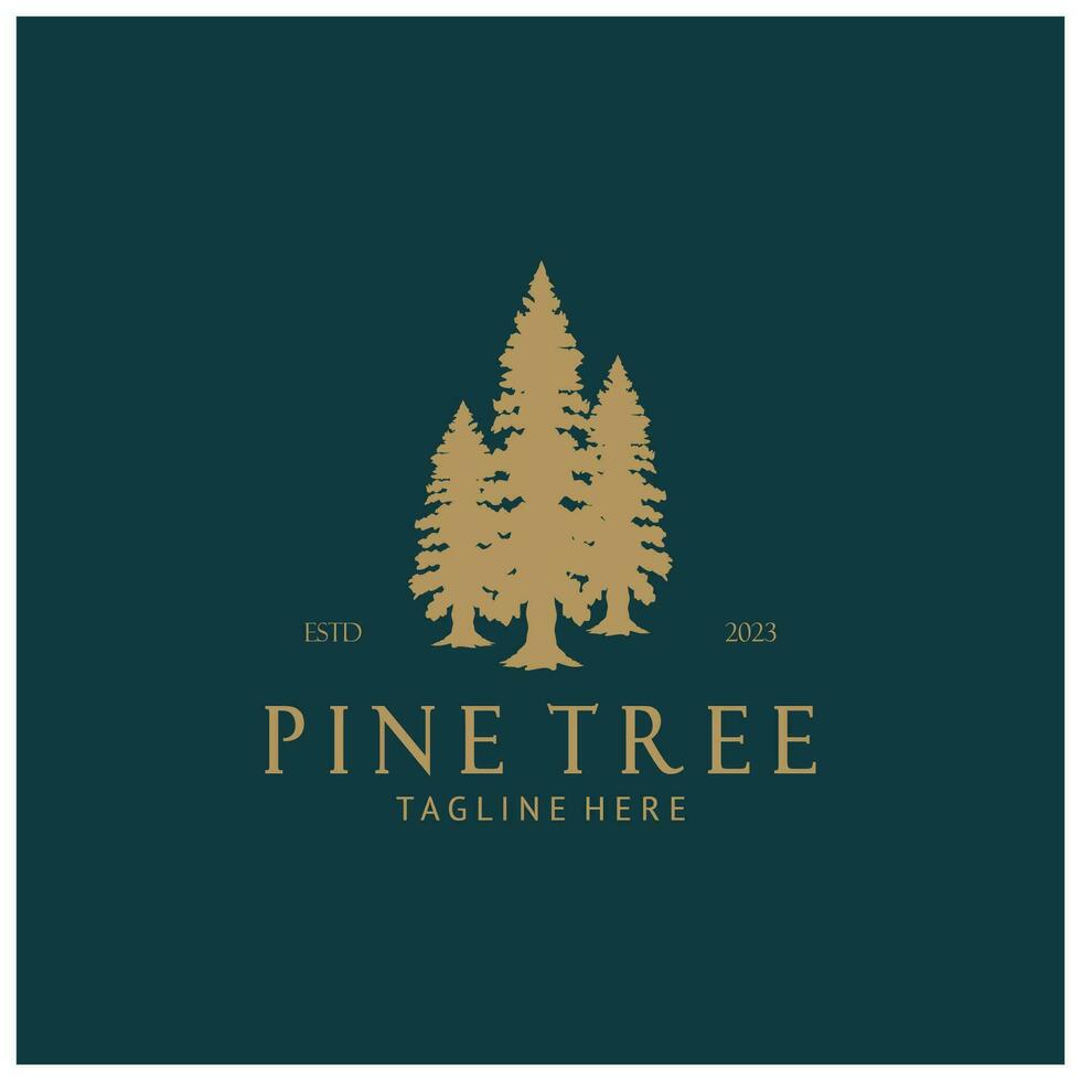 simple pine or fir tree logo,evergreen.for pine forest,adventurers,camping,nature,badges and business.vector vector