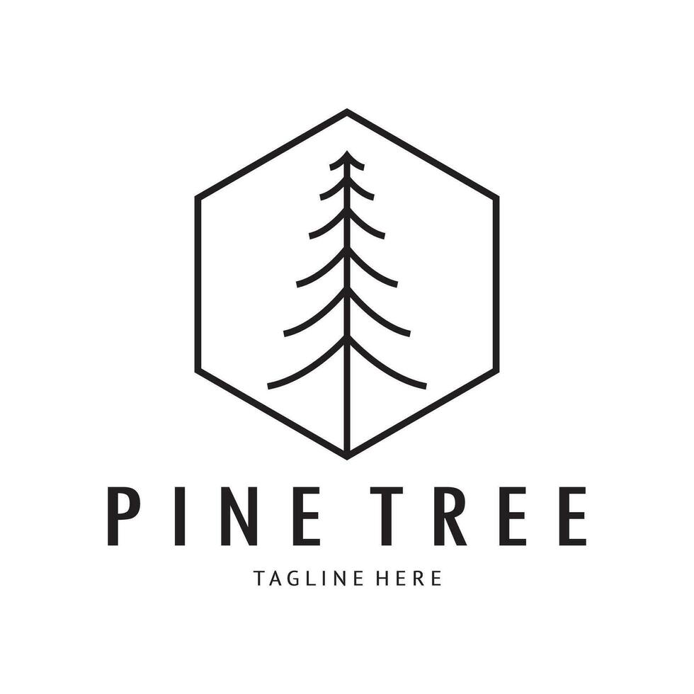simple pine or fir tree logo,evergreen.for pine forest,adventurers,camping,nature,badges and business.vector vector