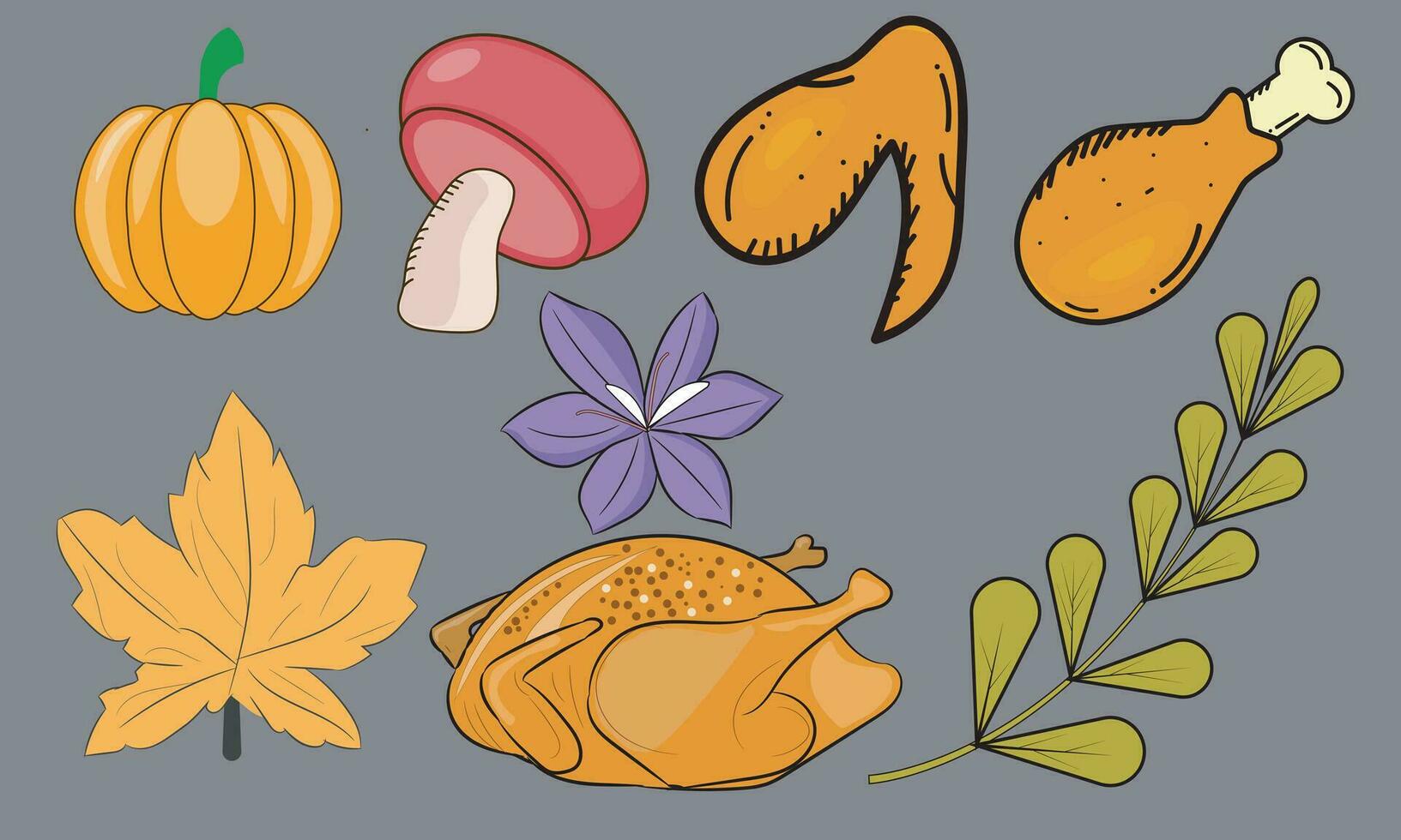 Thanksgiving Day vector collection in hand drawn style