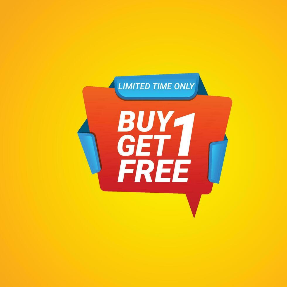 Vector Buy One Get Free Shopping Banner Template With Offer Details