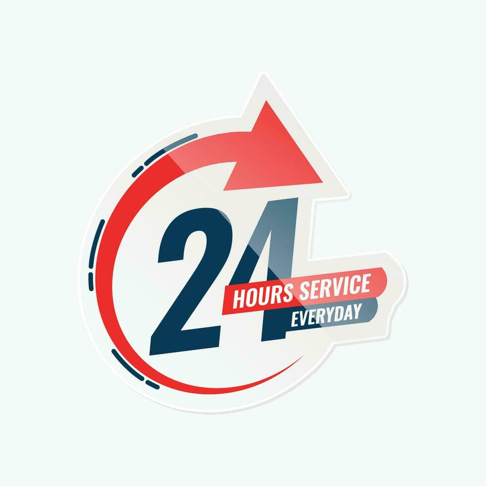 vector 24 hour service sticker design