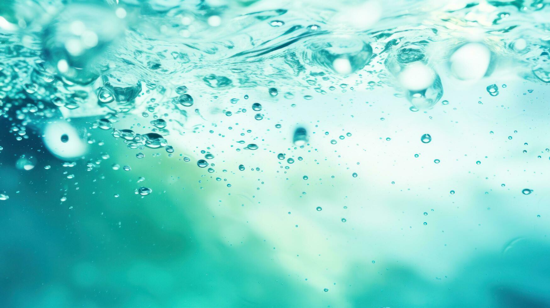 Trendy Summer Nature Banner - Refreshing Aqua Waves and Clear Water Texture - AI Generated photo