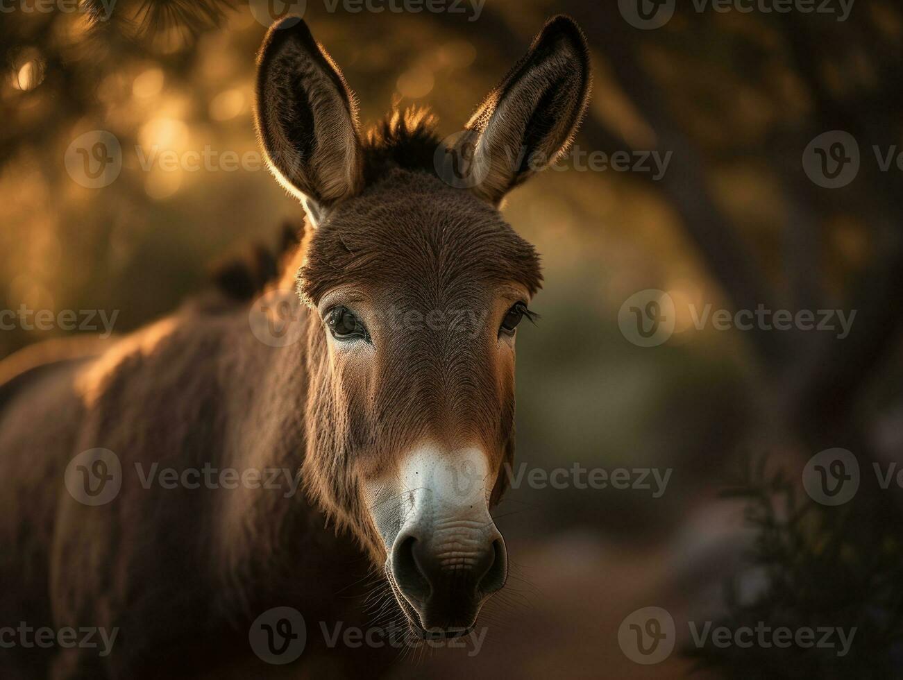 Mule portrait created with Generative AI technology photo