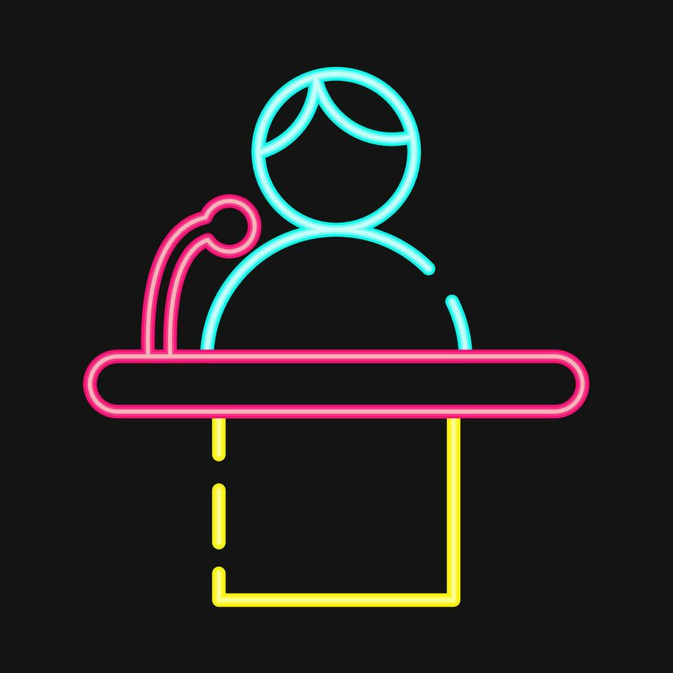 Icon campaign speech. Indonesian general election elements. Icons in neon style. Good for prints, posters, infographics, etc. vector