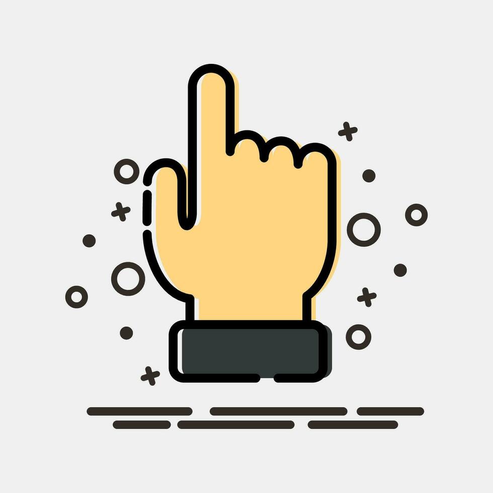 Icon index finger. Indonesian general election elements. Icons in MBE style. Good for prints, posters, infographics, etc. vector