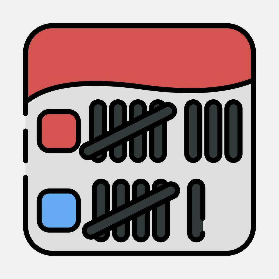 Icon vote counting. Indonesian general election elements. Icons in filled line style. Good for prints, posters, infographics, etc. vector