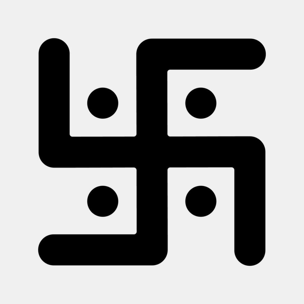 Icon swastika. Diwali celebration elements. Icons in glyph style. Good for prints, posters, logo, decoration, infographics, etc. vector