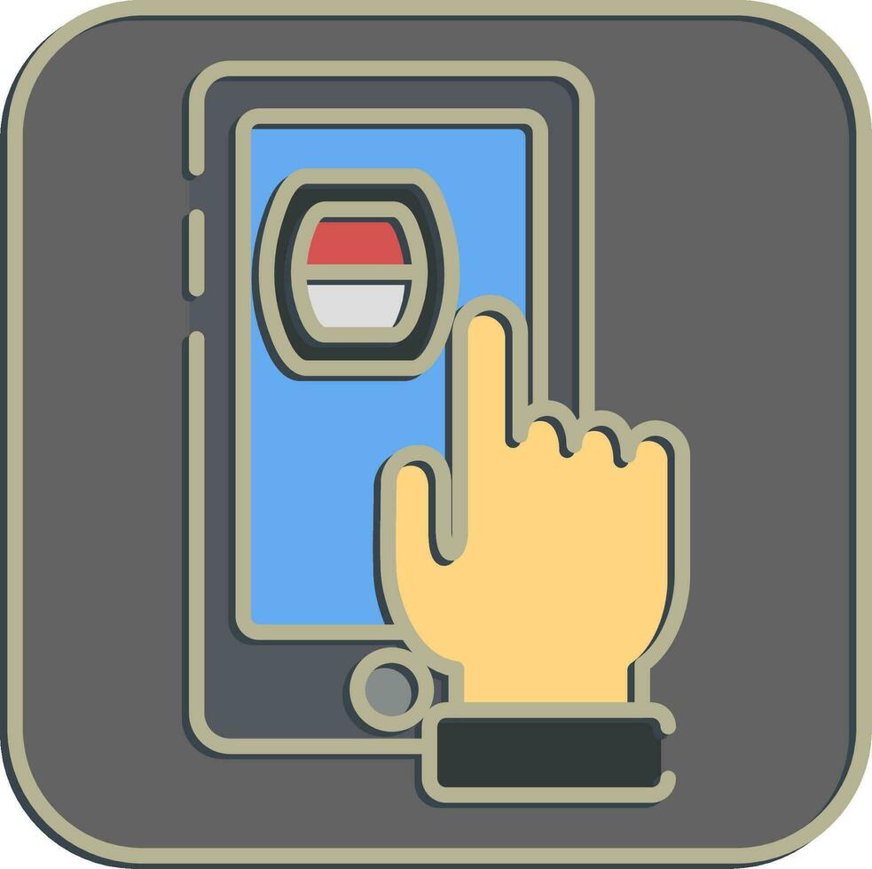 Icon online election. Indonesian general election elements. Icons in embossed style. Good for prints, posters, infographics, etc. vector