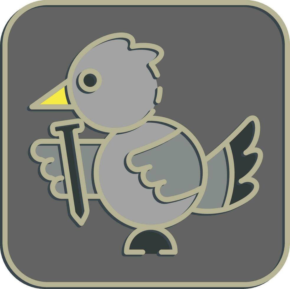 Icon bird mascot. Indonesian general election elements. Icons in embossed style. Good for prints, posters, infographics, etc. vector