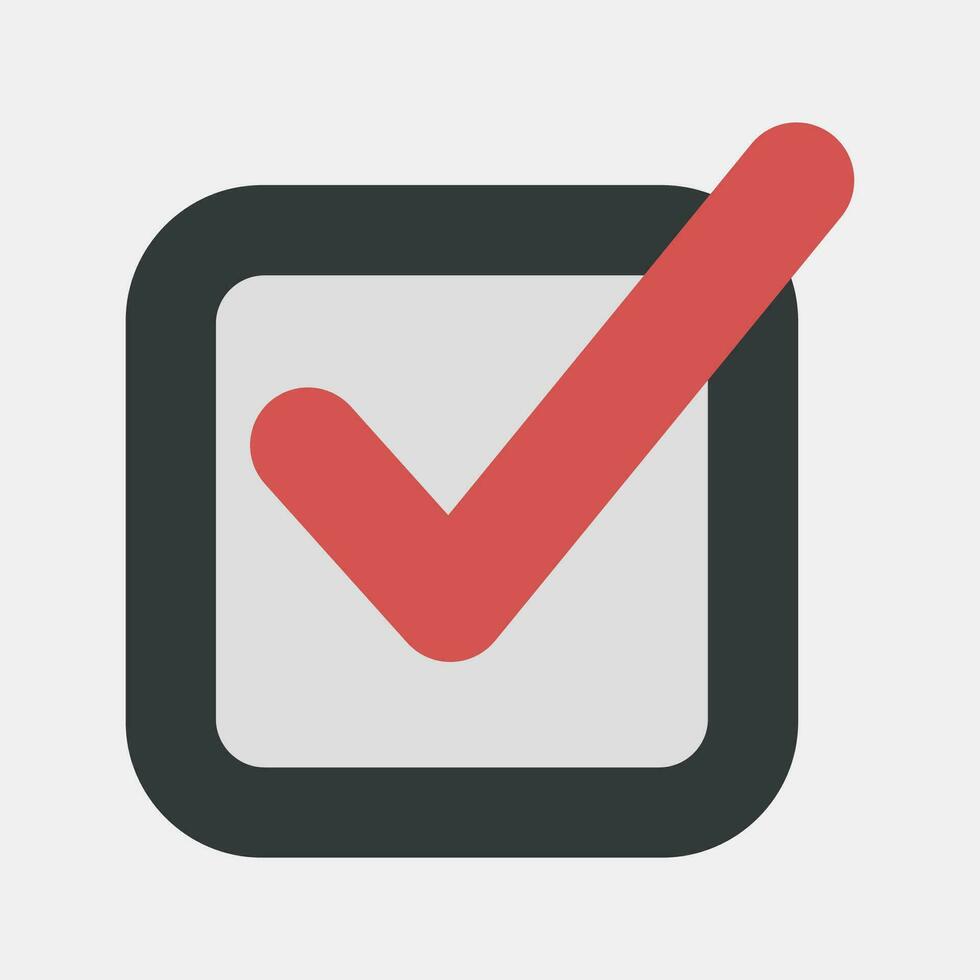 Icon check mark. Indonesian general election elements. Icons in flat style. Good for prints, posters, infographics, etc. vector