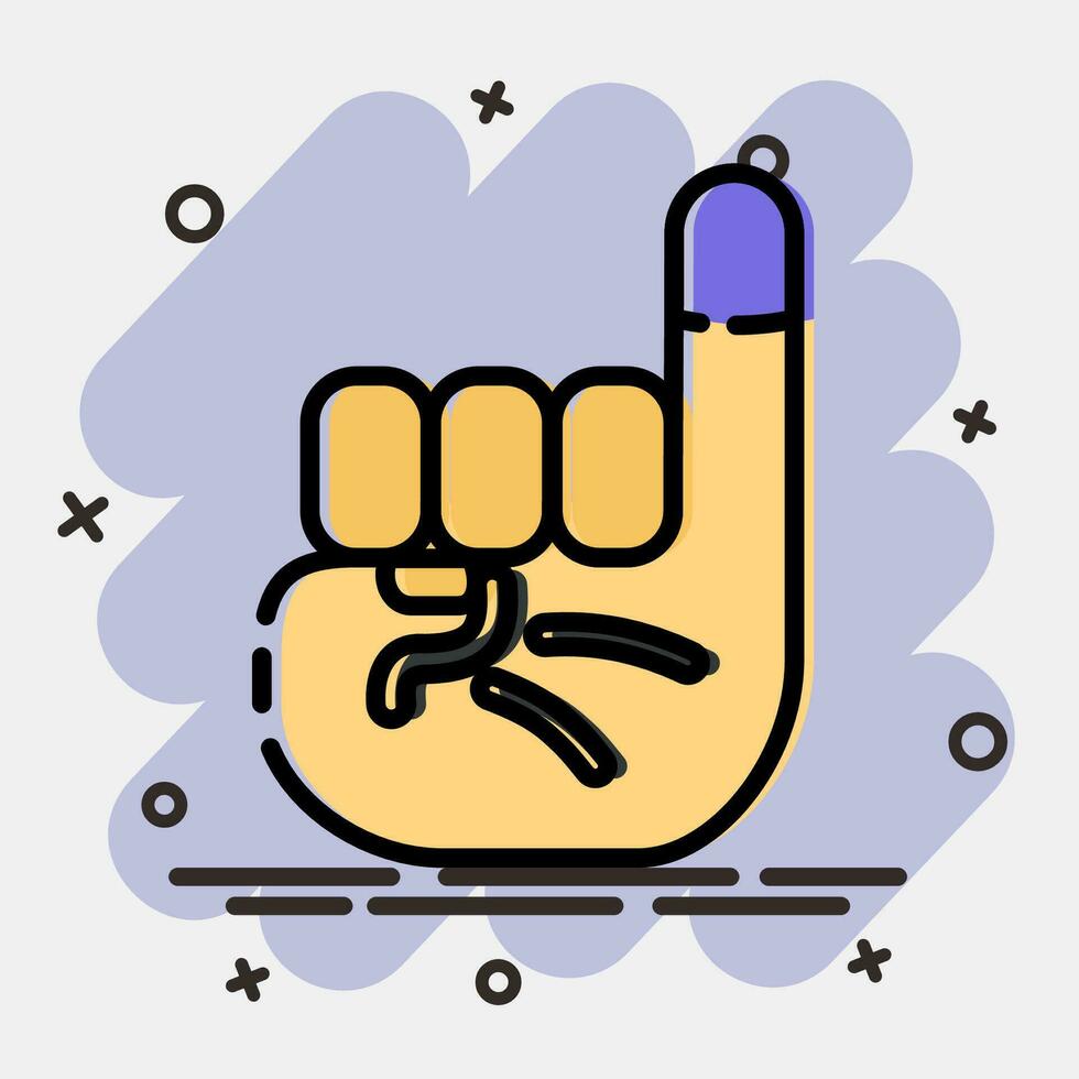 Icon ink on the little finger. Indonesian general election elements. Icons in comic style. Good for prints, posters, infographics, etc. vector