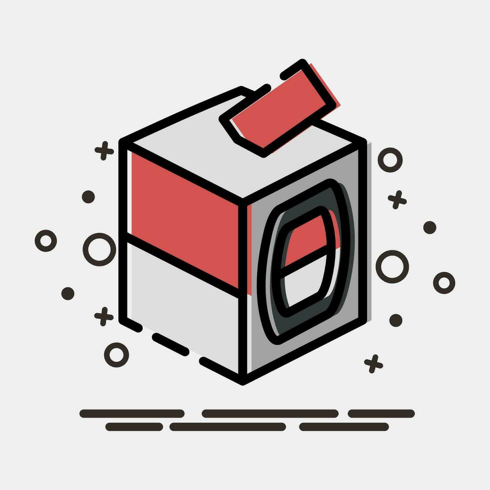 Icon ballot box. Indonesian general election elements. Icons in MBE style. Good for prints, posters, infographics, etc. vector