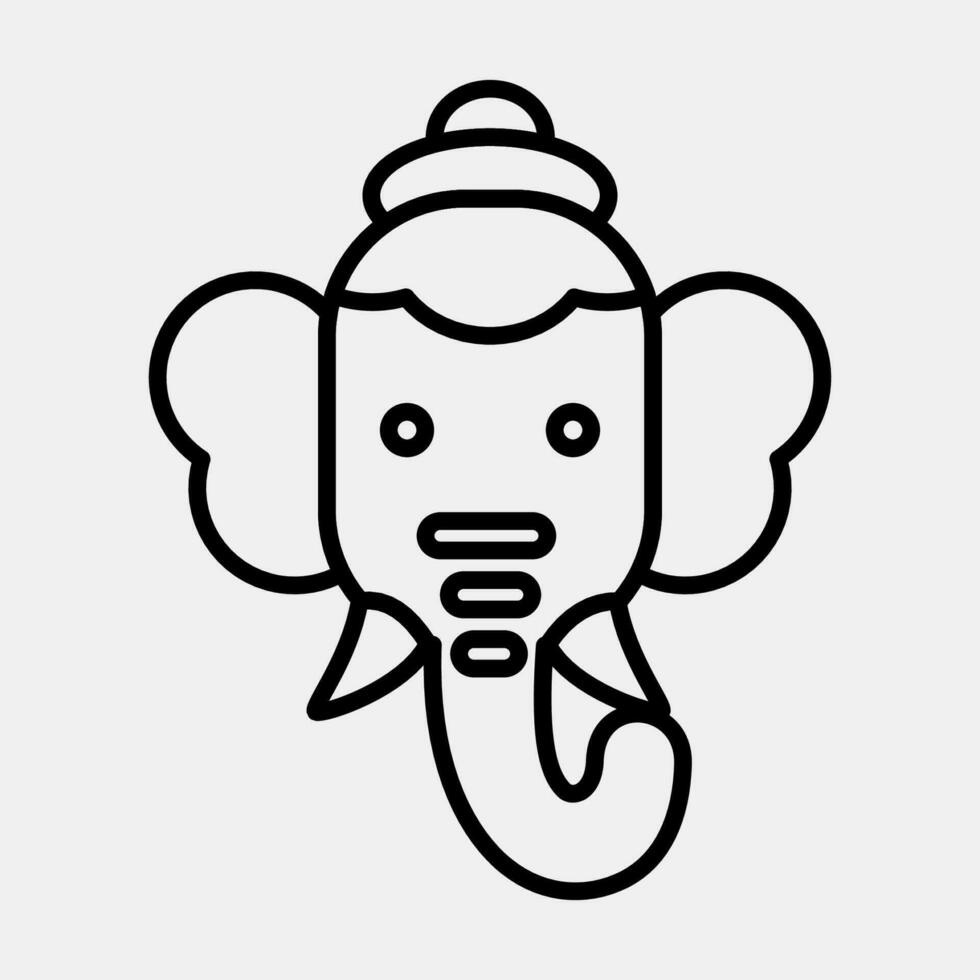 icono Ganesha. diwali celebracion elementos. íconos en línea estilo. bueno para huellas dactilares, carteles, logo, decoración, infografía, etc. vector