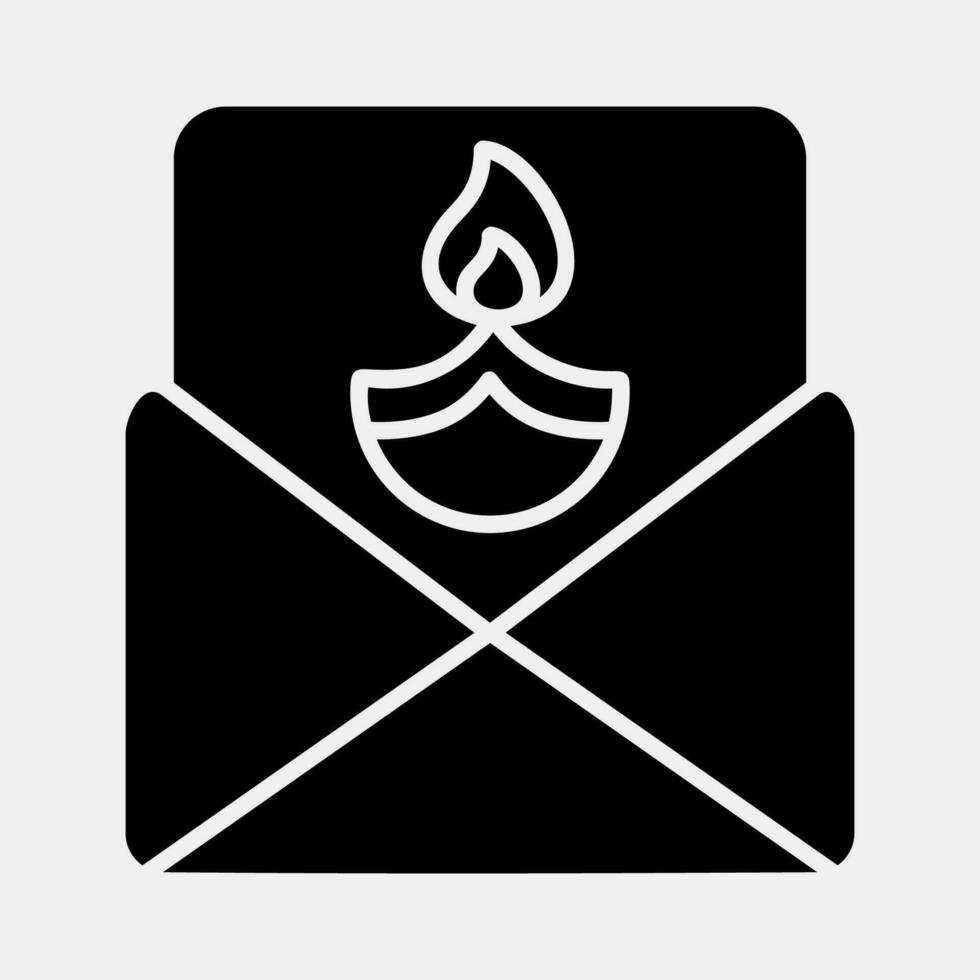 Icon greeting card. Diwali celebration elements. Icons in glyph style. Good for prints, posters, logo, decoration, infographics, etc. vector