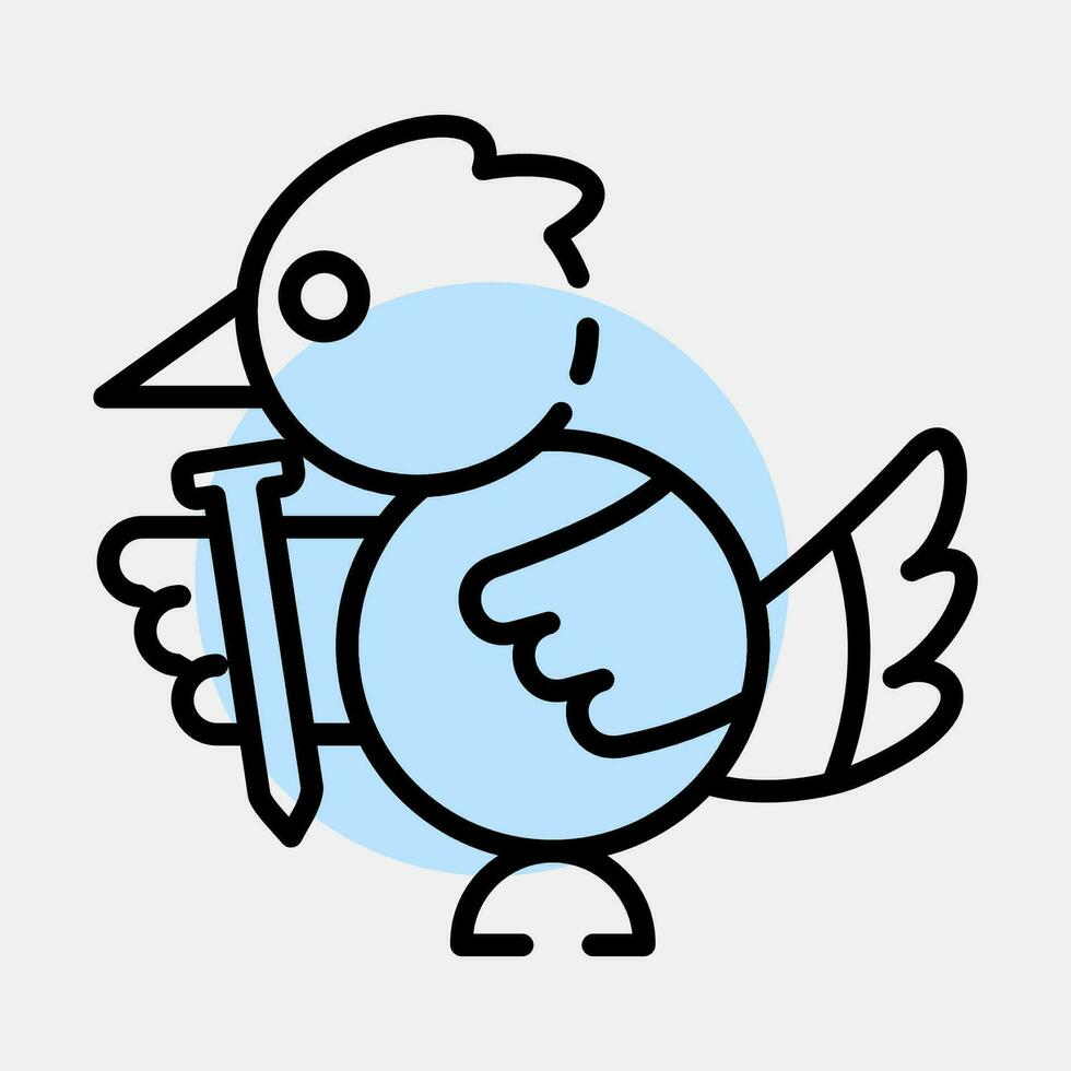 icono pájaro mascota. indonesio general elección elementos. íconos en color Mancha estilo. bueno para huellas dactilares, carteles, infografía, etc. vector
