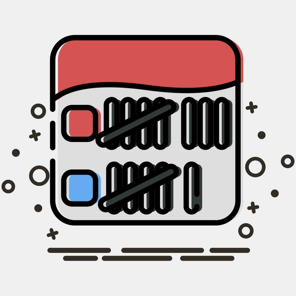 Icon vote counting. Indonesian general election elements. Icons in MBE style. Good for prints, posters, infographics, etc. vector