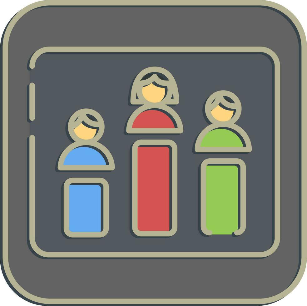 Icon chart. Indonesian general election elements. Icons in embossed style. Good for prints, posters, infographics, etc. vector