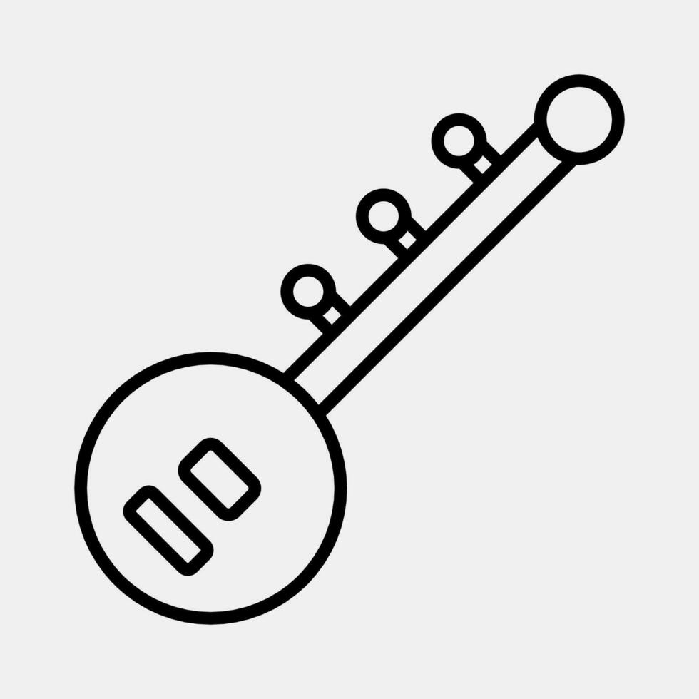 Icon sitar. Diwali celebration elements. Icons in line style. Good for prints, posters, logo, decoration, infographics, etc. vector
