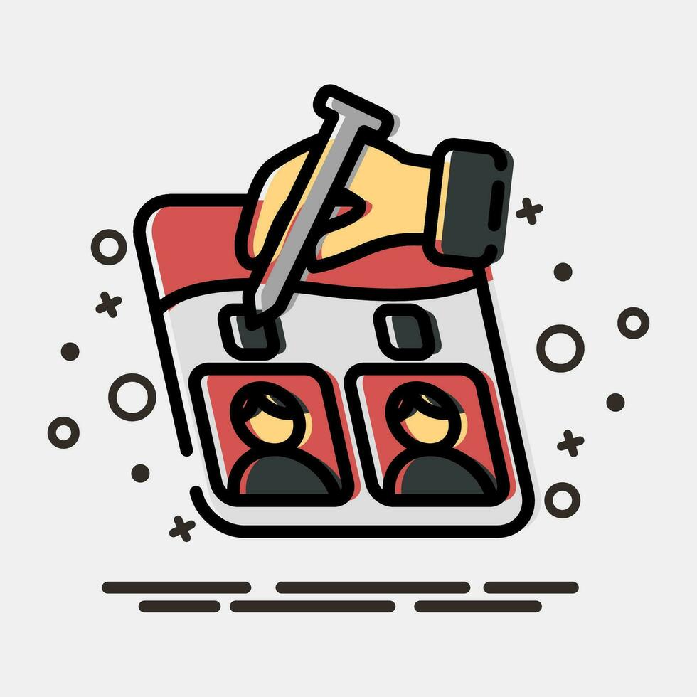 Icon vote on the ballot. Indonesian general election elements. Icons in MBE style. Good for prints, posters, infographics, etc. vector
