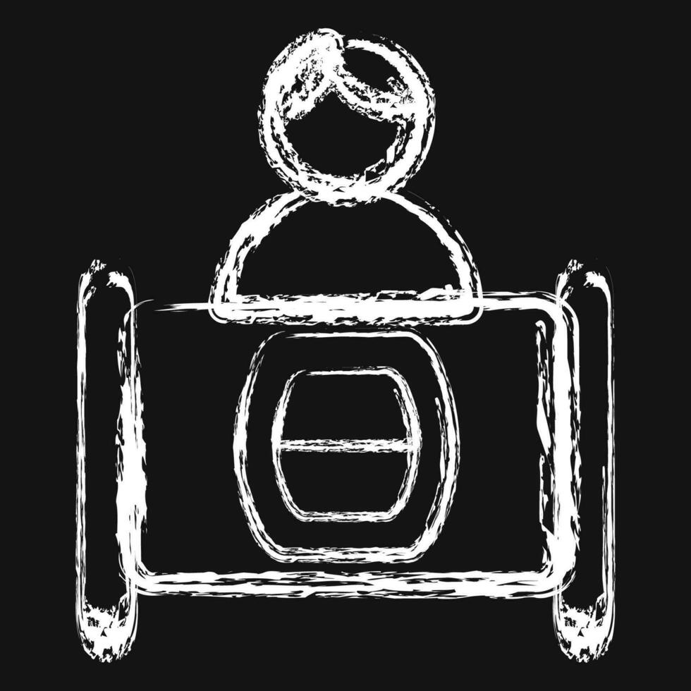 Icon voting booth. Indonesian general election elements. Icons in chalk style. Good for prints, posters, infographics, etc. vector