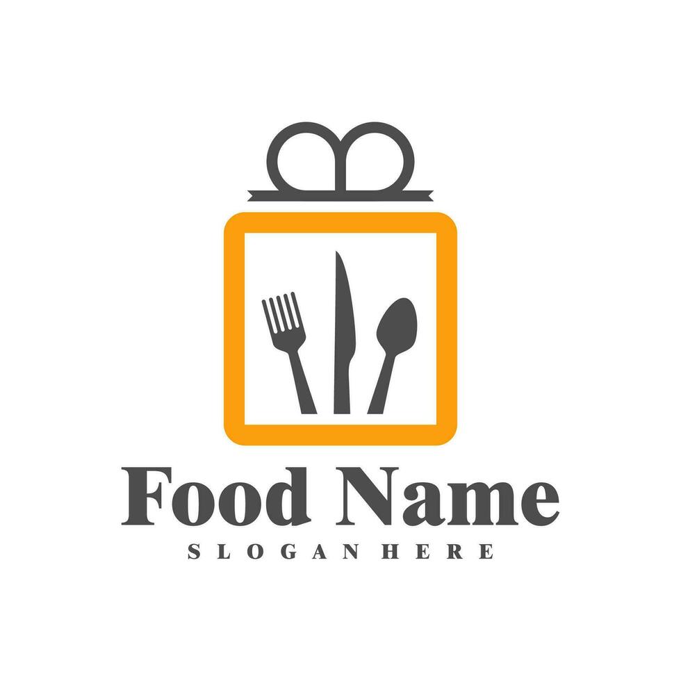 Food Gift logo design Vector. Gift Food logo design template Illustration vector