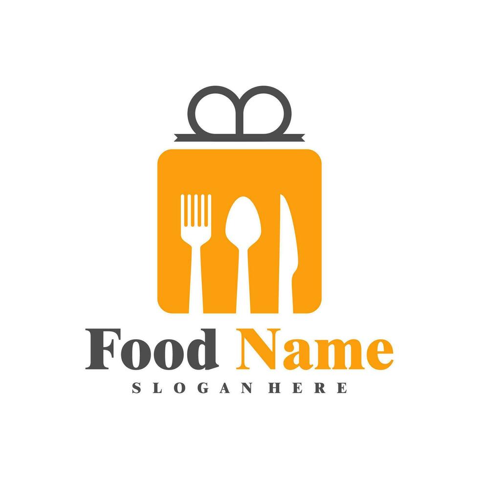 Food Gift logo design Vector. Gift Food logo design template Illustration vector