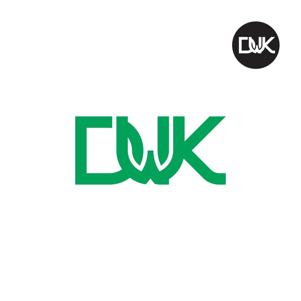 Letter DWK Monogram Logo Design vector