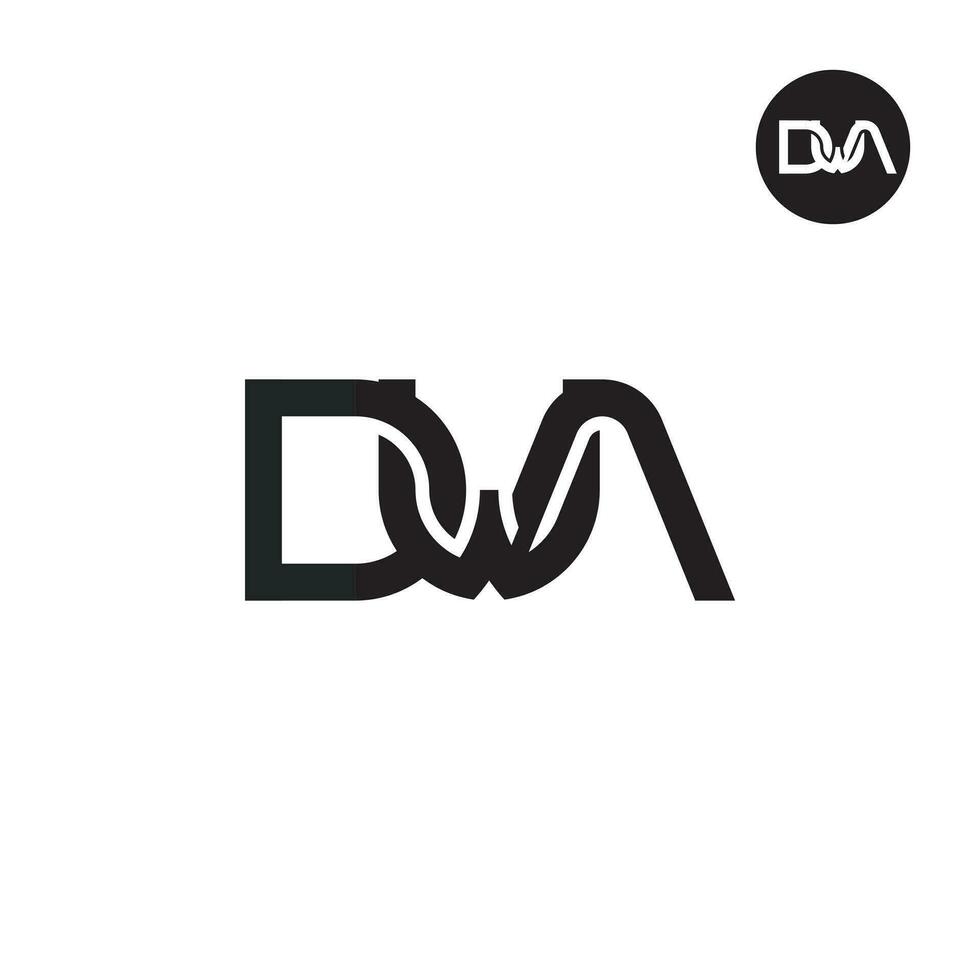 letra dwa monograma logo diseño vector