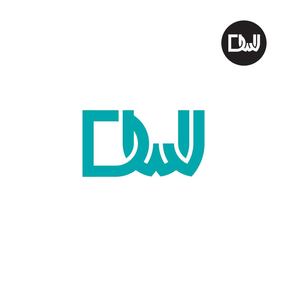 Letter DWJ Monogram Logo Design vector