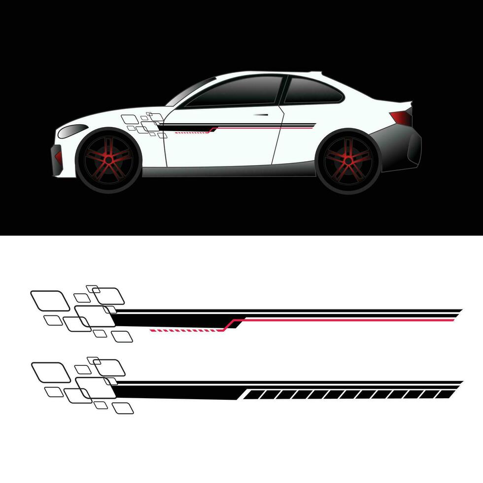 vector striped strip sticker design for car body. car wrap stickers