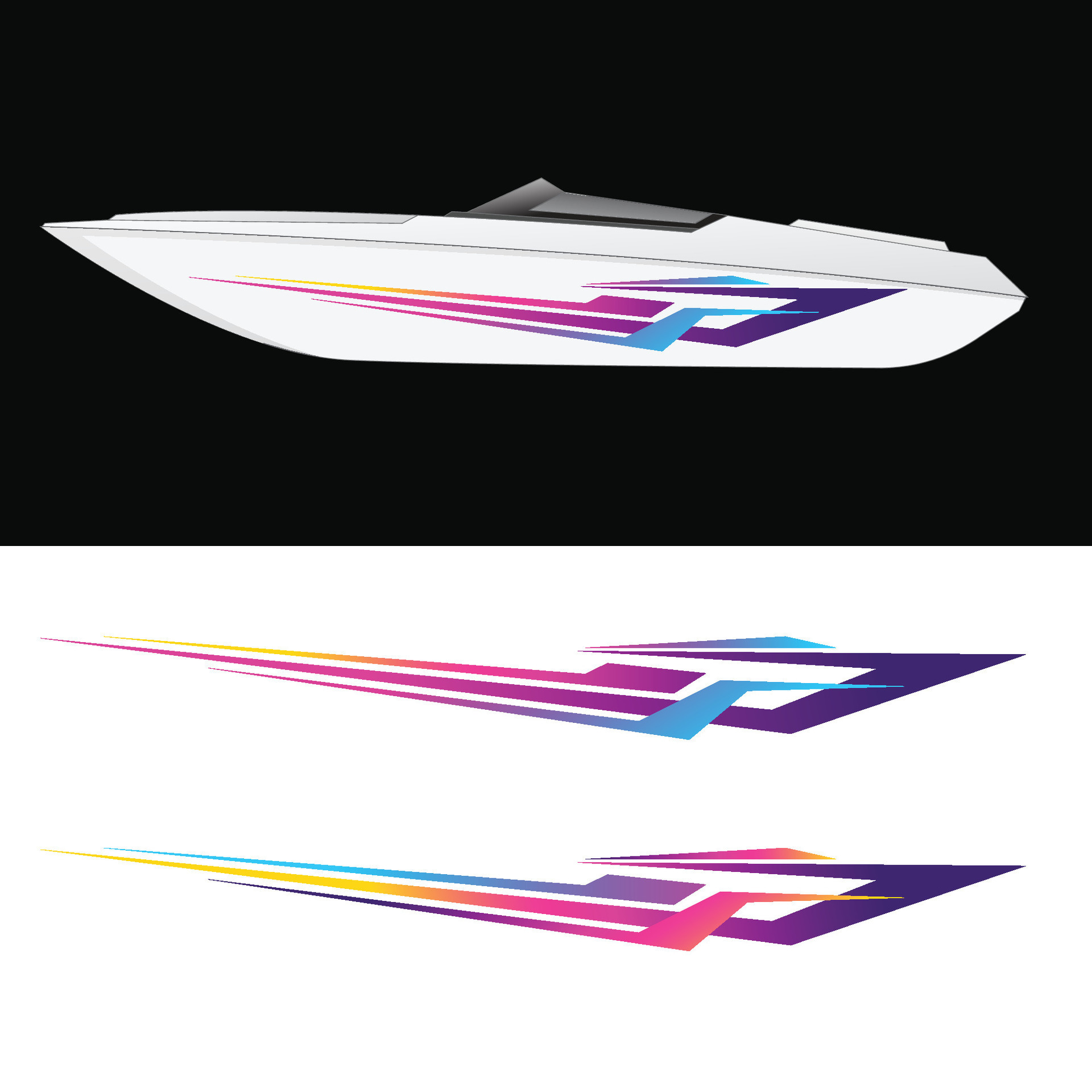 Power Boat Stickers, Unique Designs