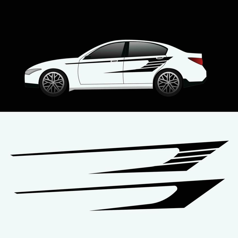 coche envolver raya pegatina diseño vector