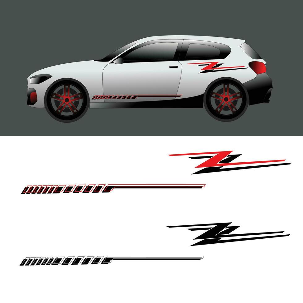 vector striped strip sticker design for car body. car wrap stickers