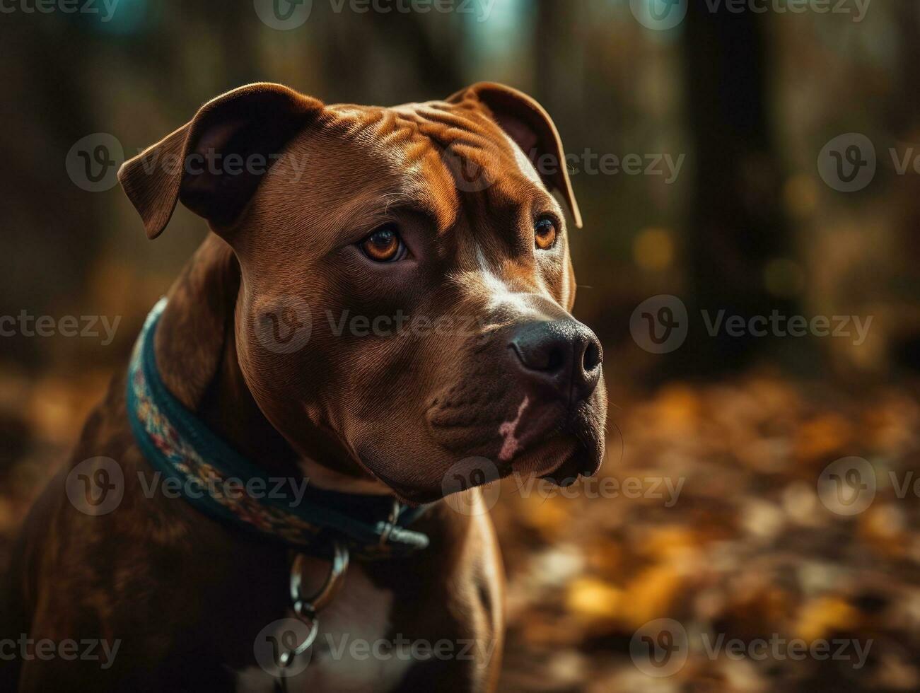 American Pit Bull Terrier dog created with Generative AI technology photo