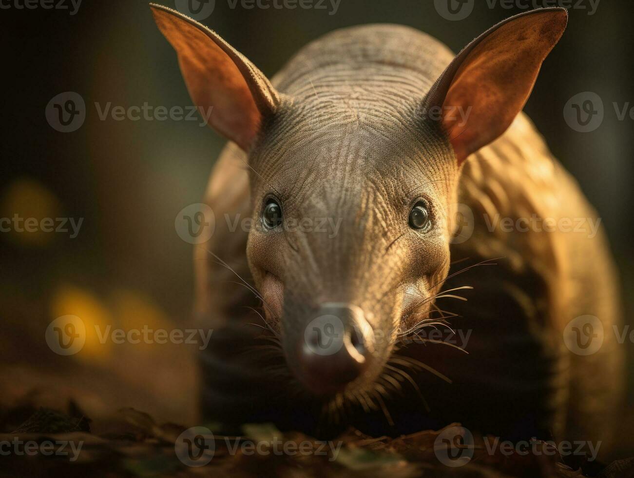 Aardvark portrait created with Generative AI technology photo