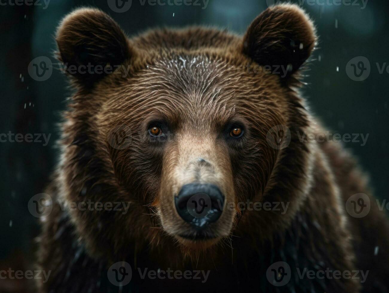 Bear portrait created with Generative AI technology photo