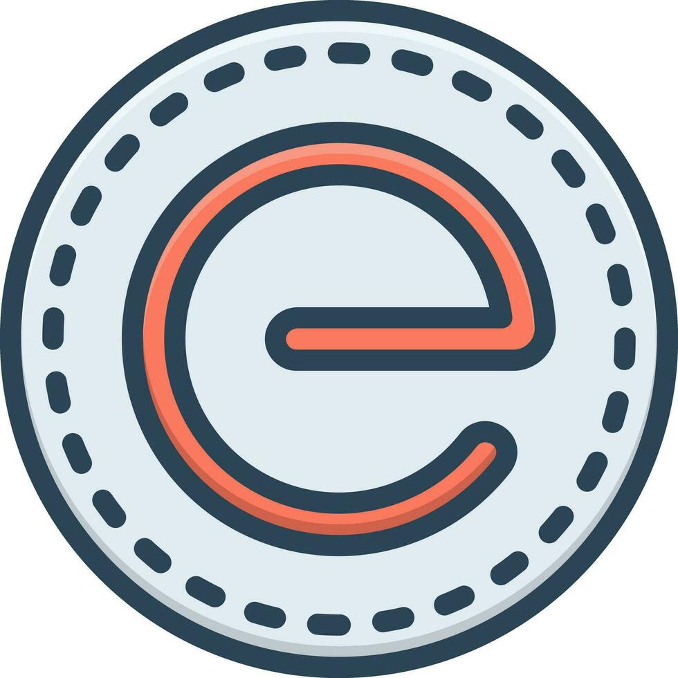 color icon for  e vector