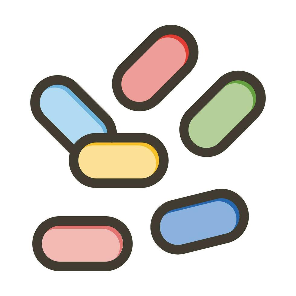 pastillas vector grueso línea lleno colores icono para personal y comercial usar.